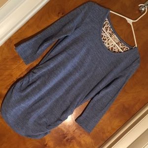 Beautiful Blue Top with crochet detail